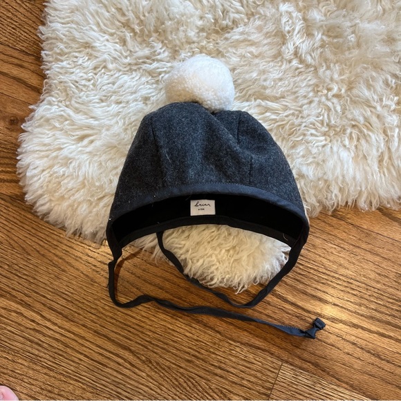 Briar Baby Charcoal Pom Bonnet Cotton-Lined 6-12m - Picture 4 of 7